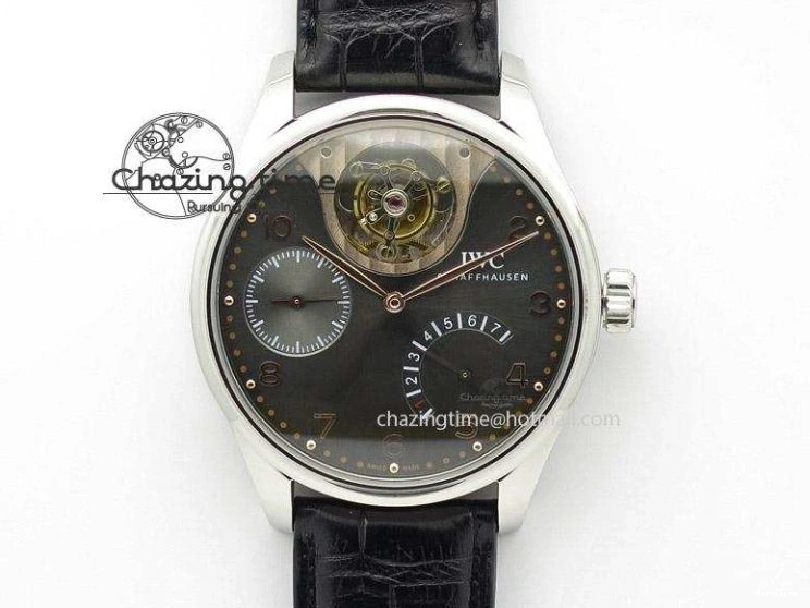 MIROTIME 0409 Packable Portuguese IW358304 ZF 1:1 Best Edition SS White Dial Blue Markers on Leather Strap A 7079